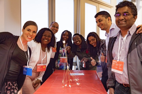 Alicia Lane leads Dollar Store STEM activities at TED HQ. Photo: Dian Lofton/TED