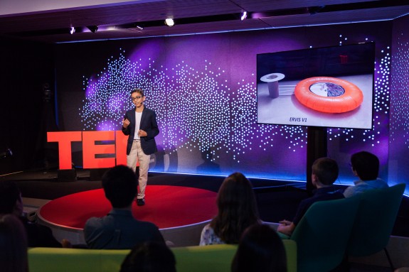 Haaziq Kazi speaks at TED-Ed Weekend 2017, photo: Dian Lofton/TED on Flickr