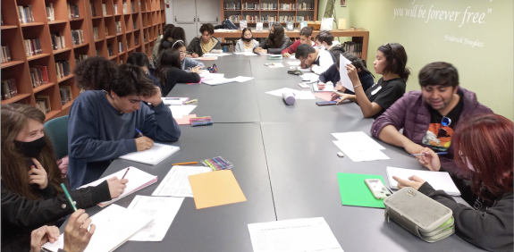 Students working through the activities