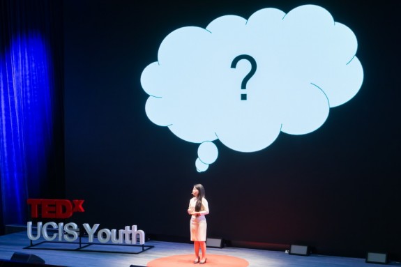 Student giving their talk at 